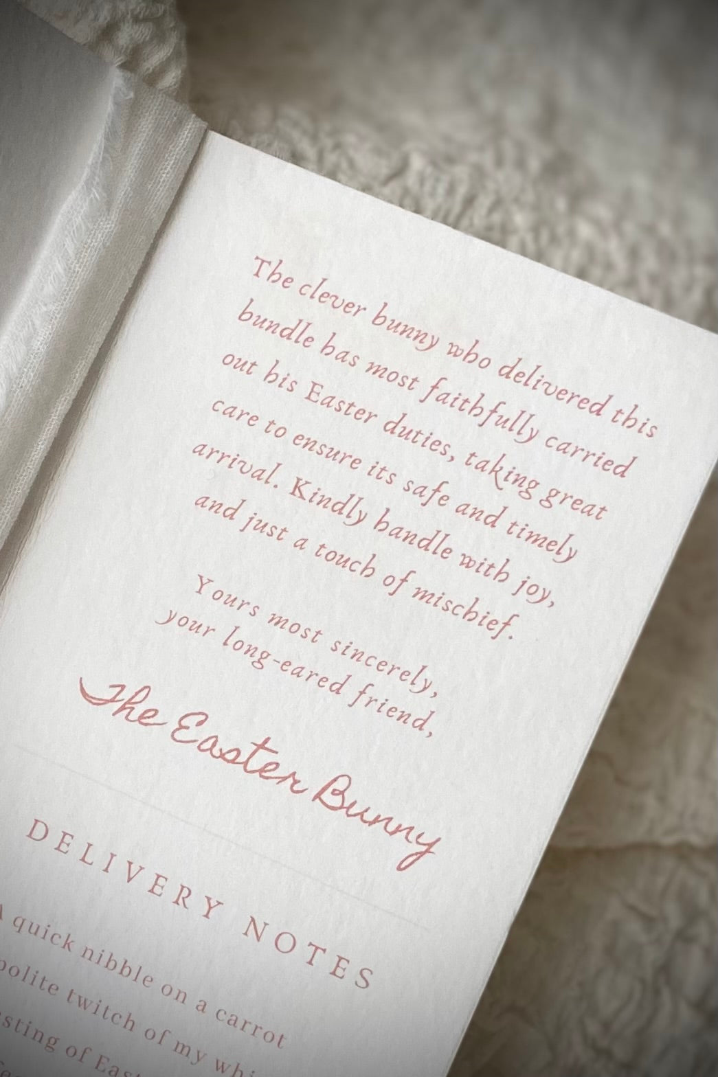 Personalised Delivery Card from the Easter Bunny | Pink