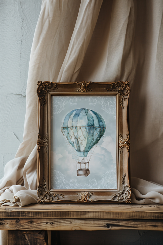 Whimsical Blue Hot Air Balloon | Little Dreamer