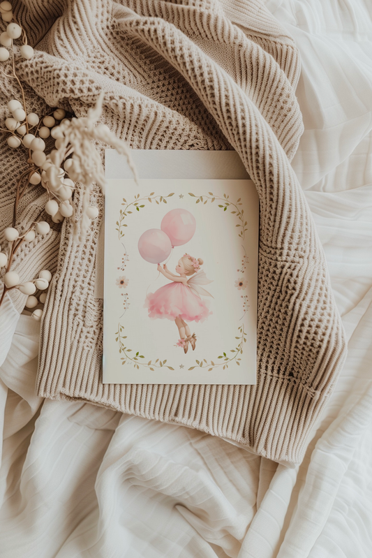 Fairy + Pink Party Balloons 2 | Artisan Card