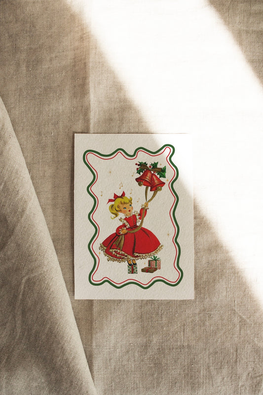 Bell Girl | Green + Red | A Vintage Retro Christmas | Artisan Card