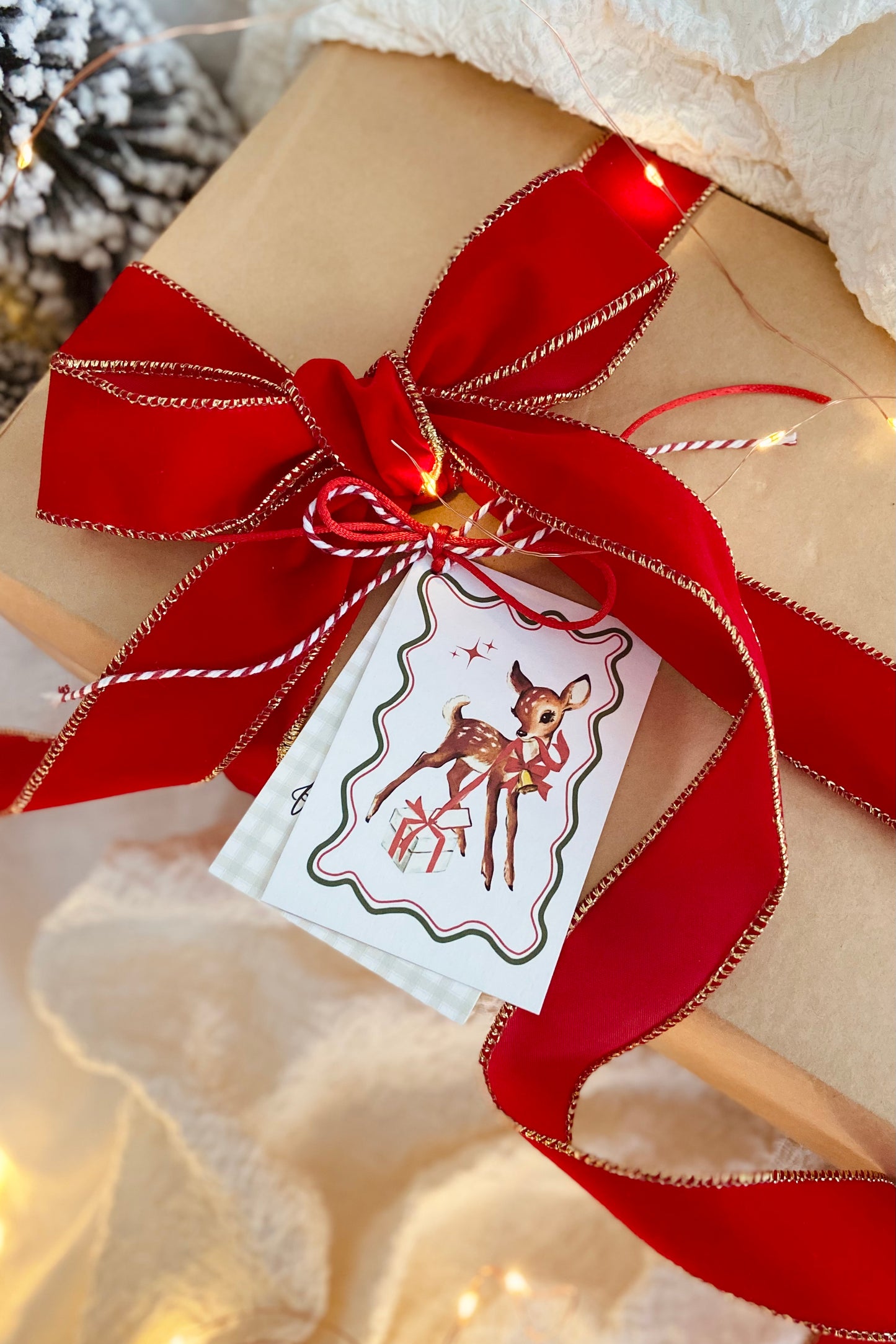 Gift Tags | Set of 4 | Vintage Retro Christmas