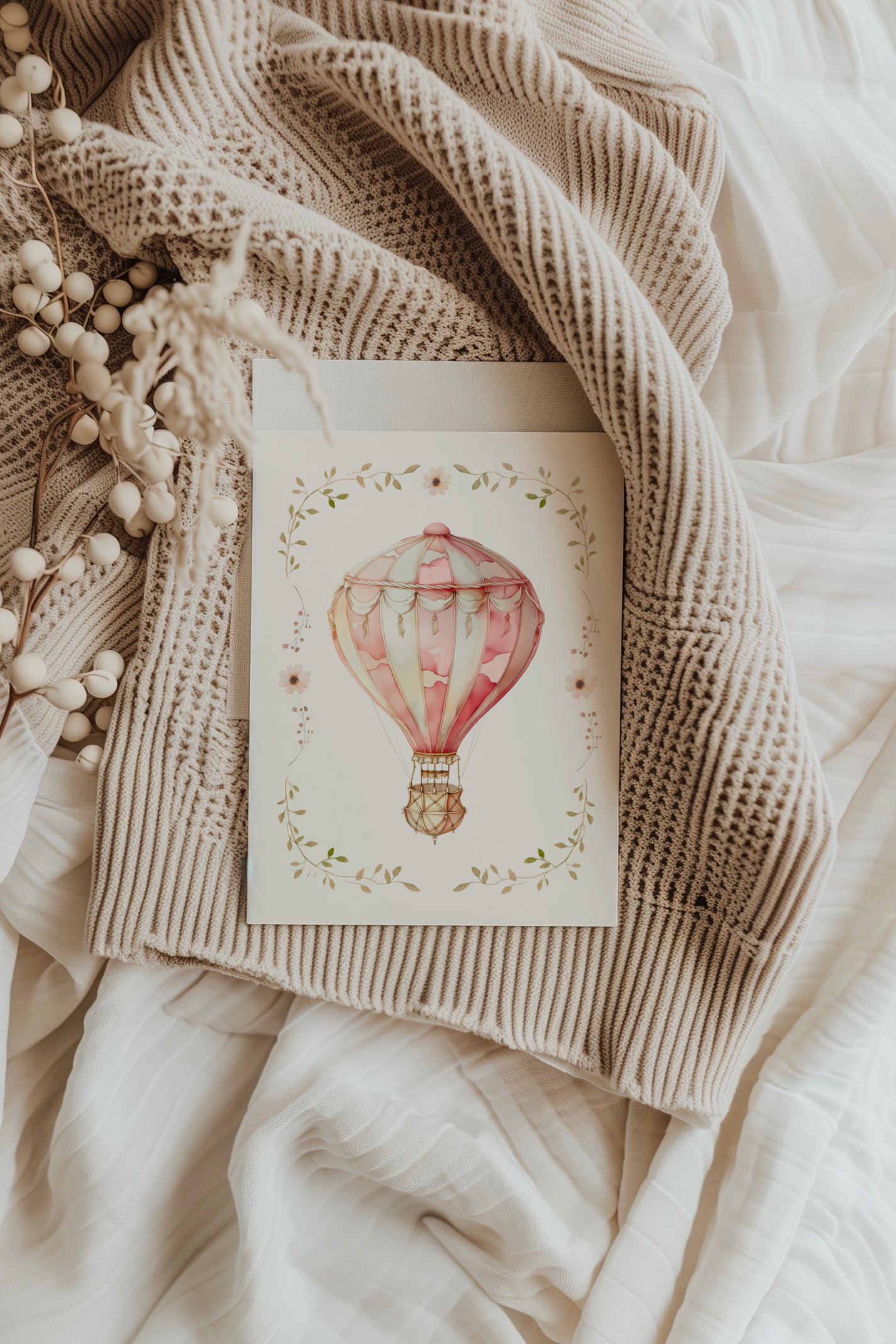 Pink Hot Air Balloon | Artisan Card