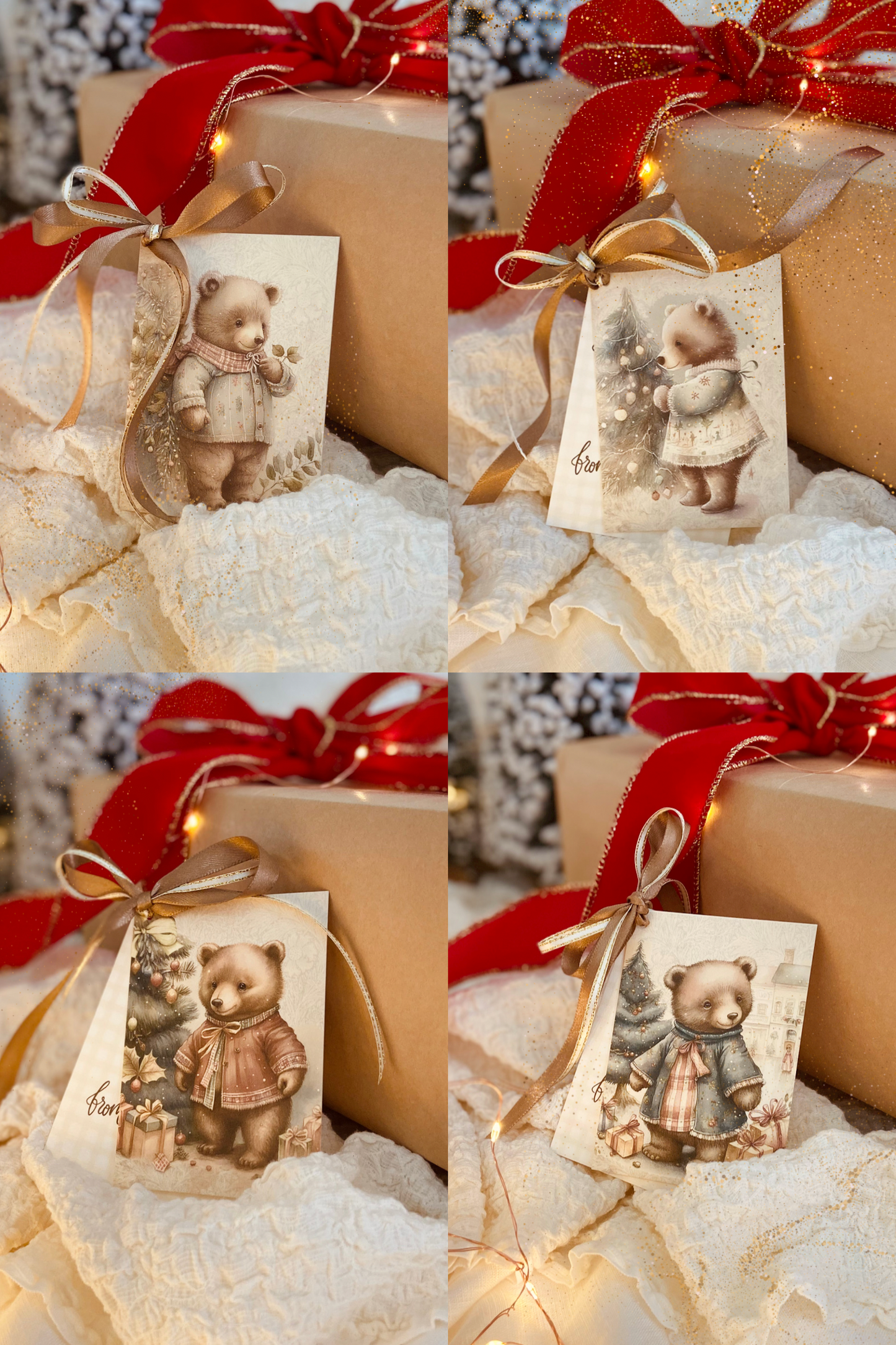 Gift Tags | Set of 4 | Classic Bears