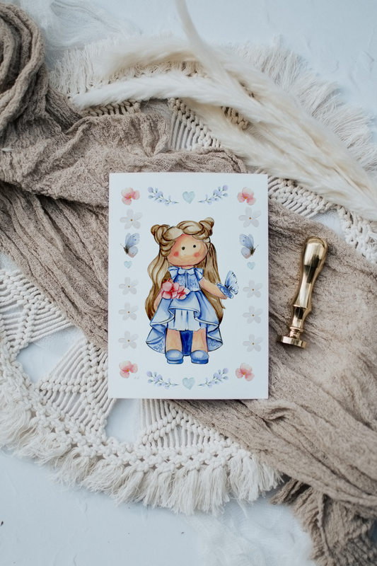 Russian Tilda Doll in Blue | Artisan Card