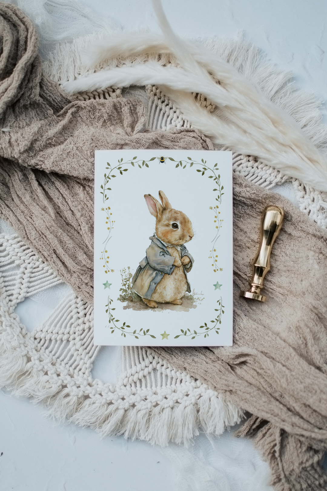 Bunny Wearing Coat | Artisan Card