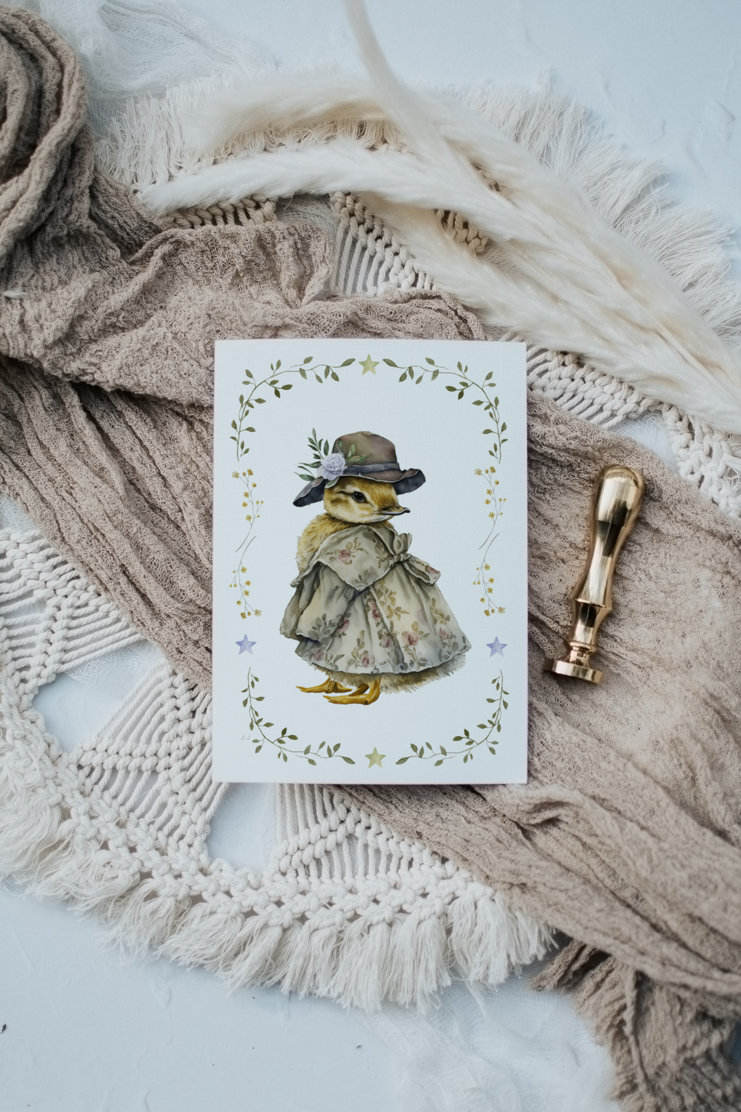 Duckling With Floral Coat | Artisan Card