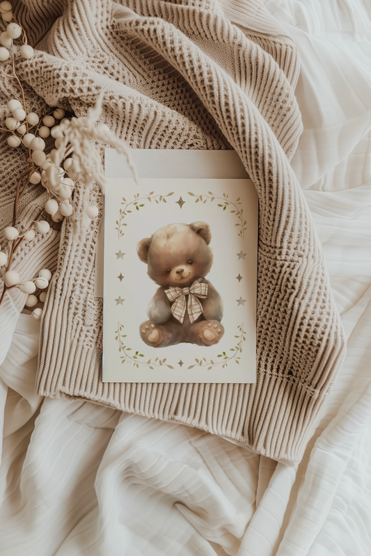 Teddy Bear With Bow | Artisan Card