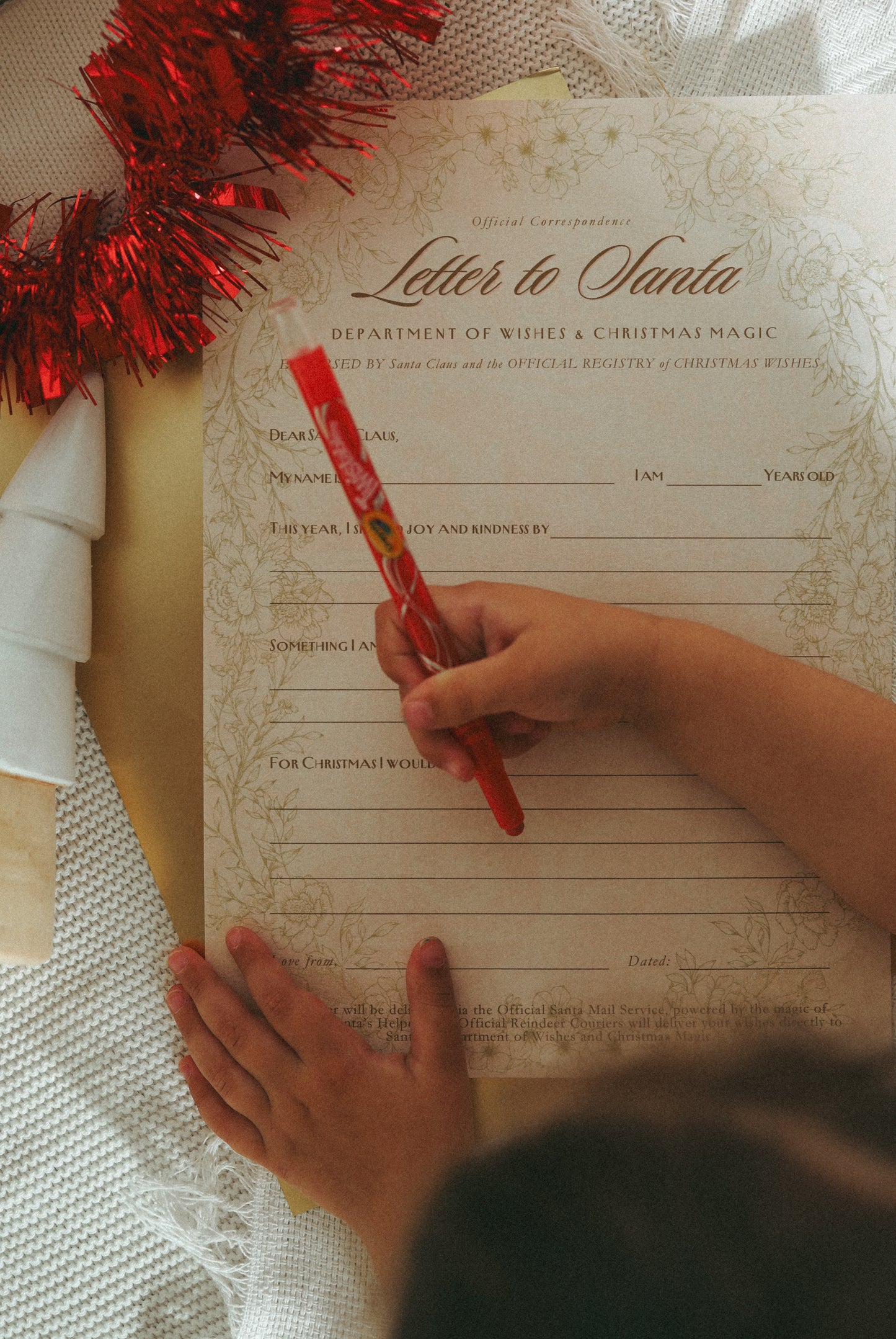 Write a Letter to Santa | Includes Envelope + Vintage Stamps