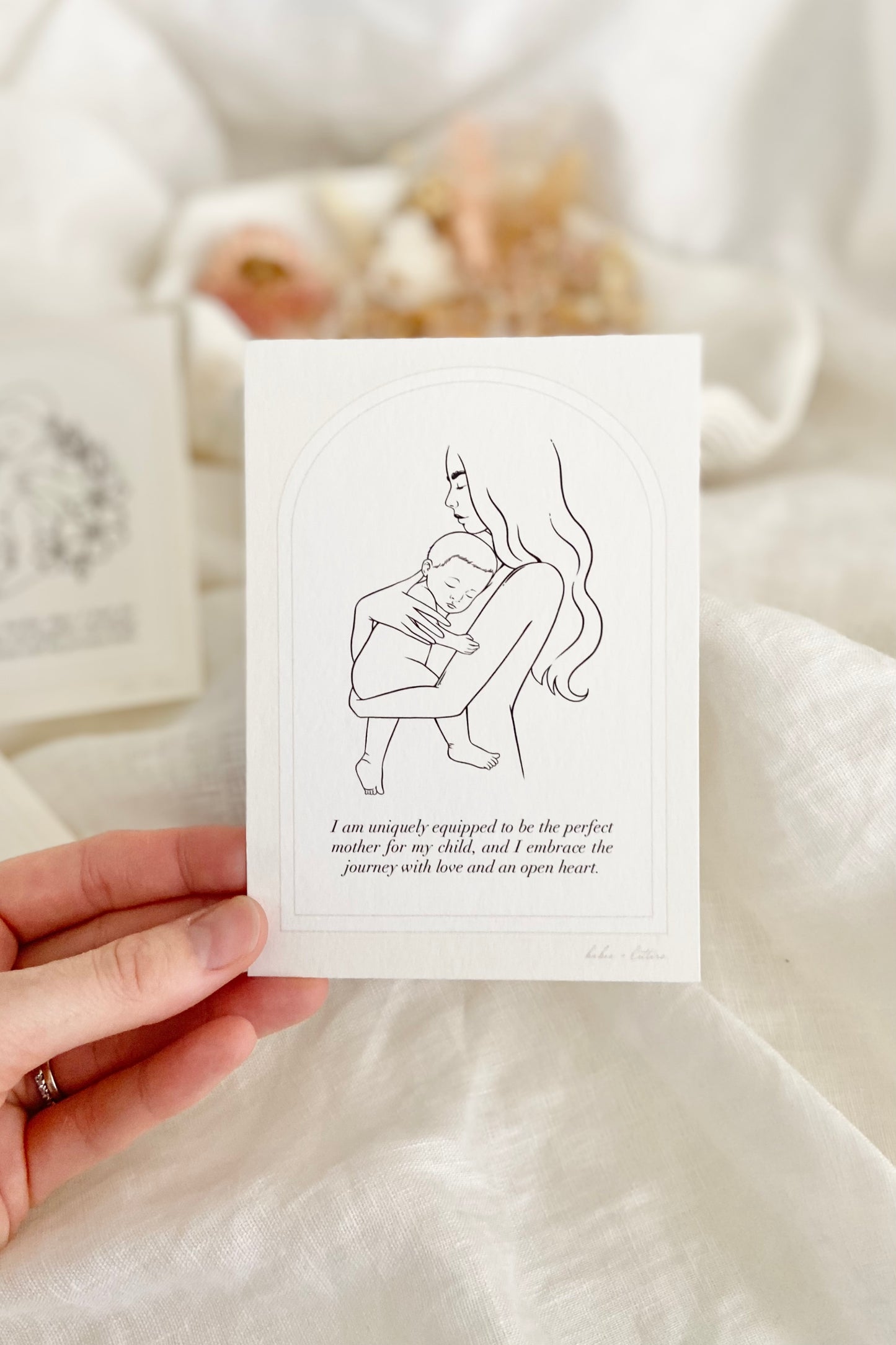 Pregnancy, Birth + Postpartum Affirmations for Mothers | Set of 24 Mini Artisan Prints