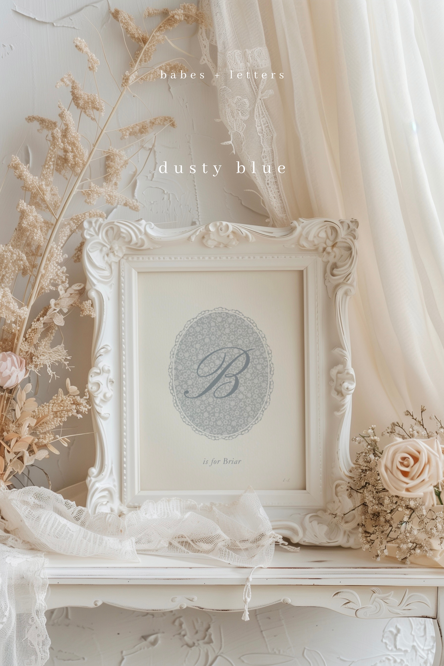 Lace Monogram Keepsake Print