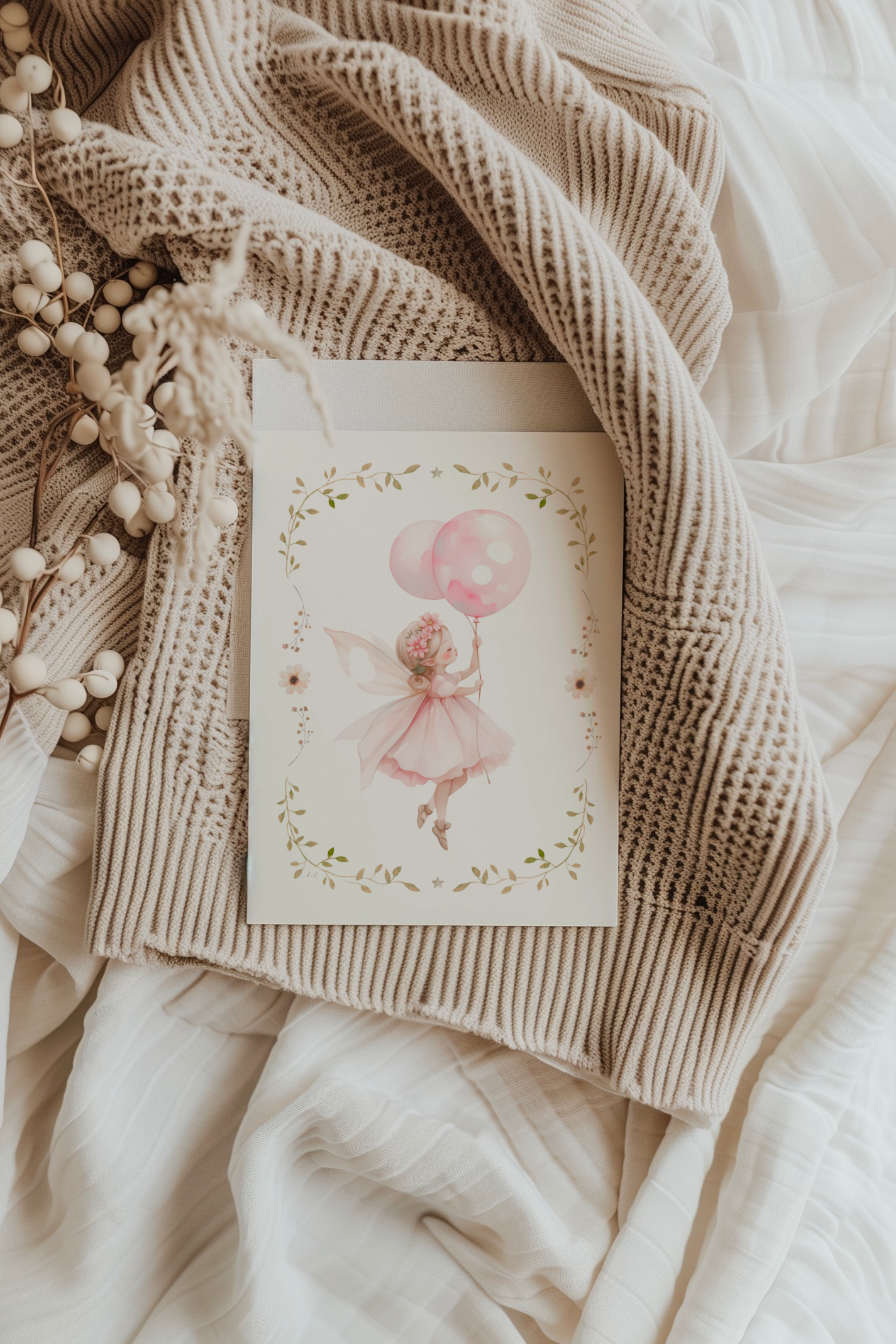 Fairy + Pink Party Balloons | Artisan Card