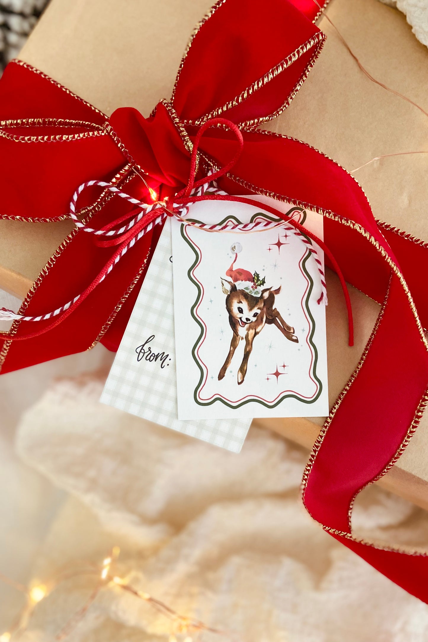 Gift Tags | Set of 4 | Vintage Retro Christmas