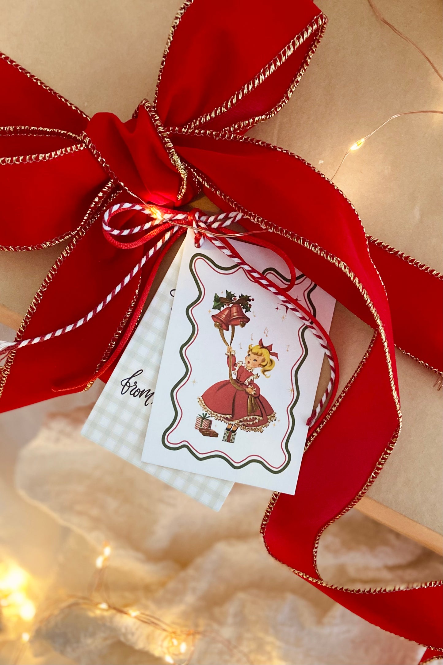 Gift Tags | Set of 4 | Vintage Retro Christmas