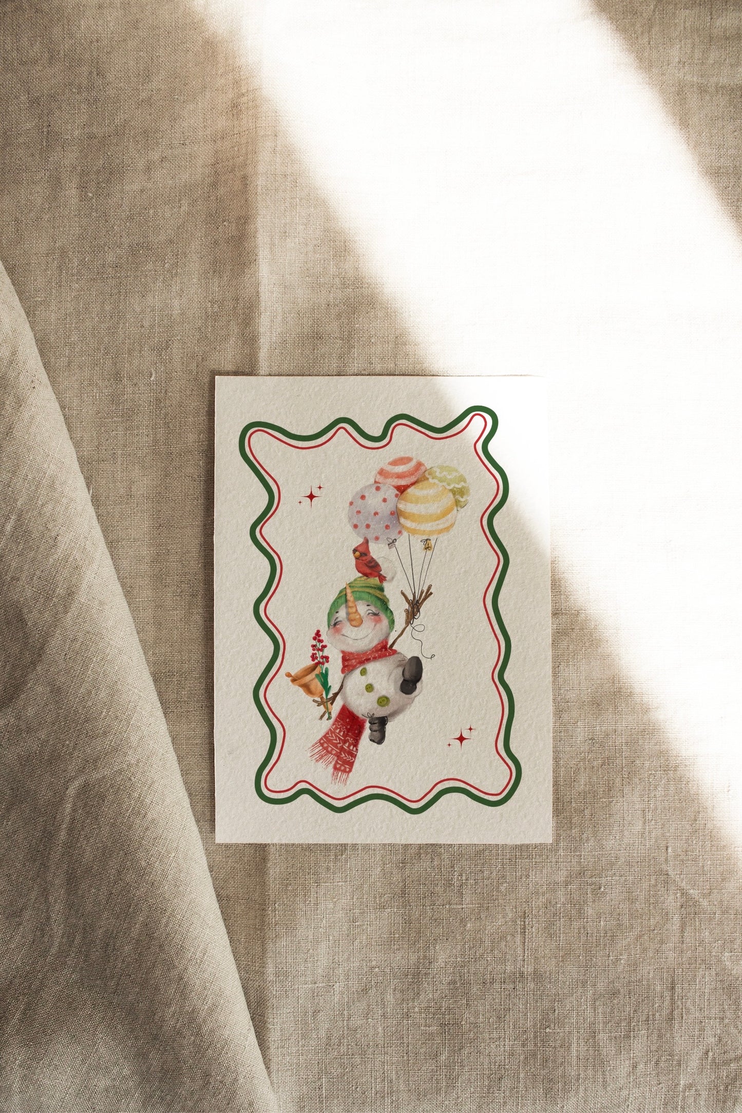 Snowman | A Vintage Retro Christmas | Artisan Christmas Card