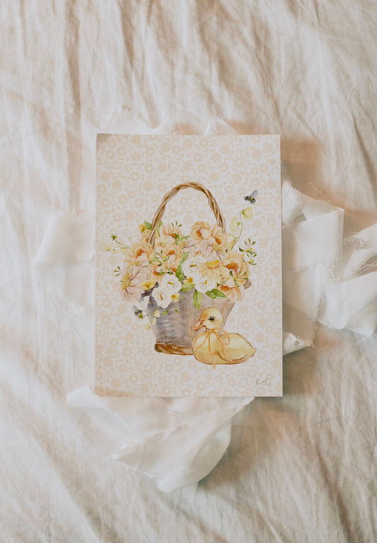 Clementine's Flower Basket & Duckling - Floral Edition - Whimsical Lane