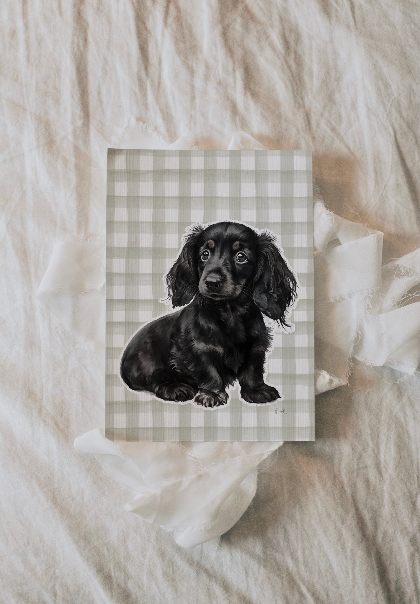 Darling Dachshund - Green Gingham Edition - Whimsical Lane