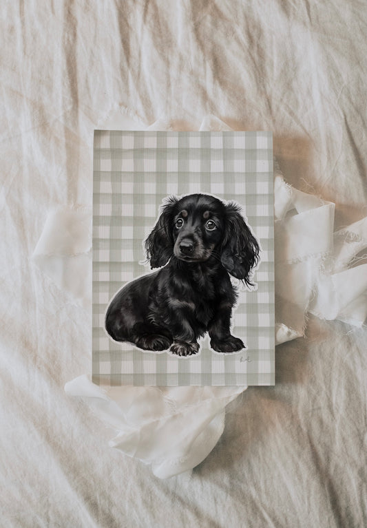 Darling Dachshund - Green Gingham Edition - Whimsical Lane