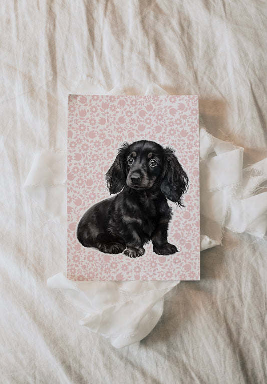 Darling Dachshund - Pink Floral Edition - Whimsical Lane