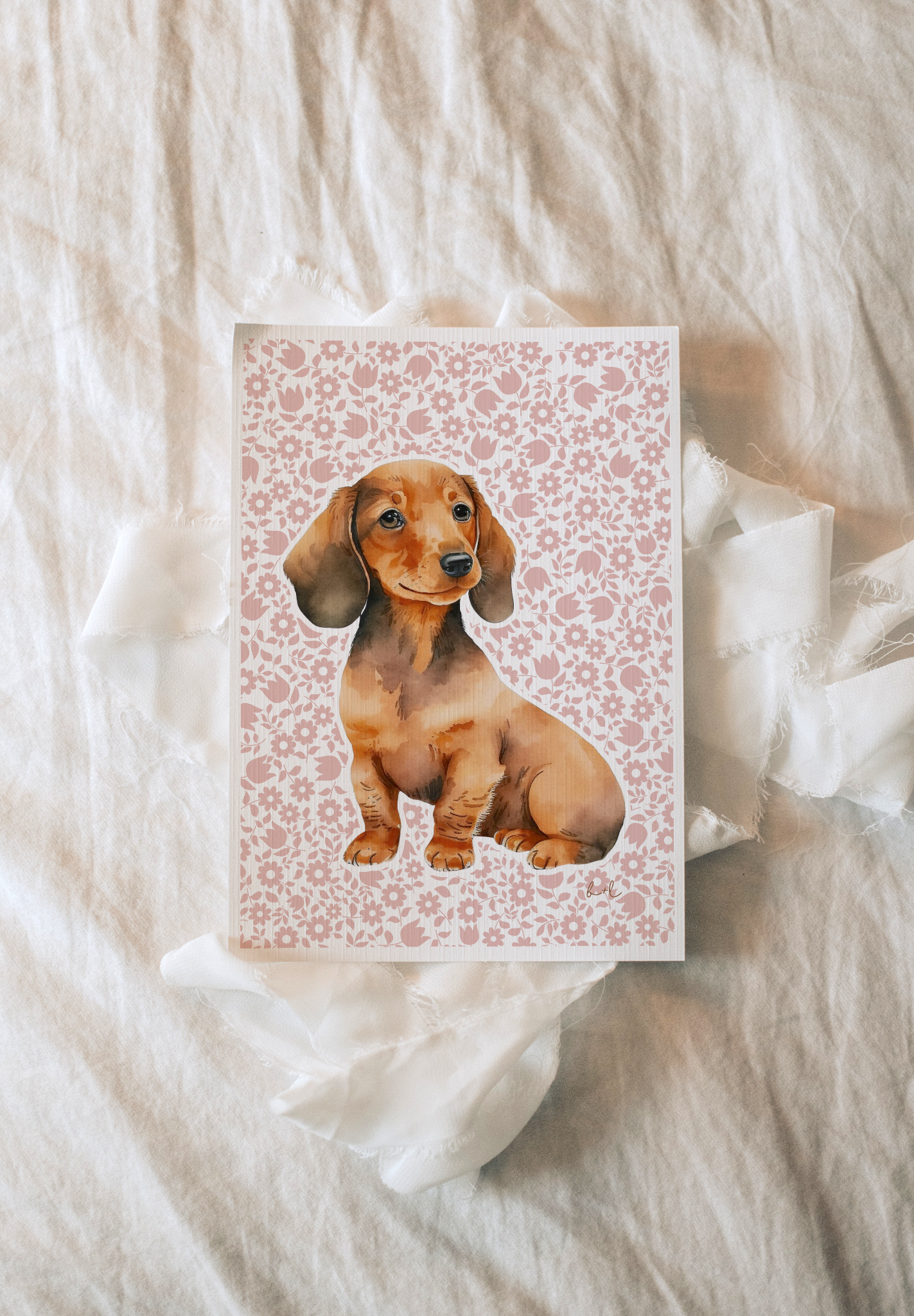 Darling Dachshund - Raspberry Cream Floral Edition - Whimsical Lane