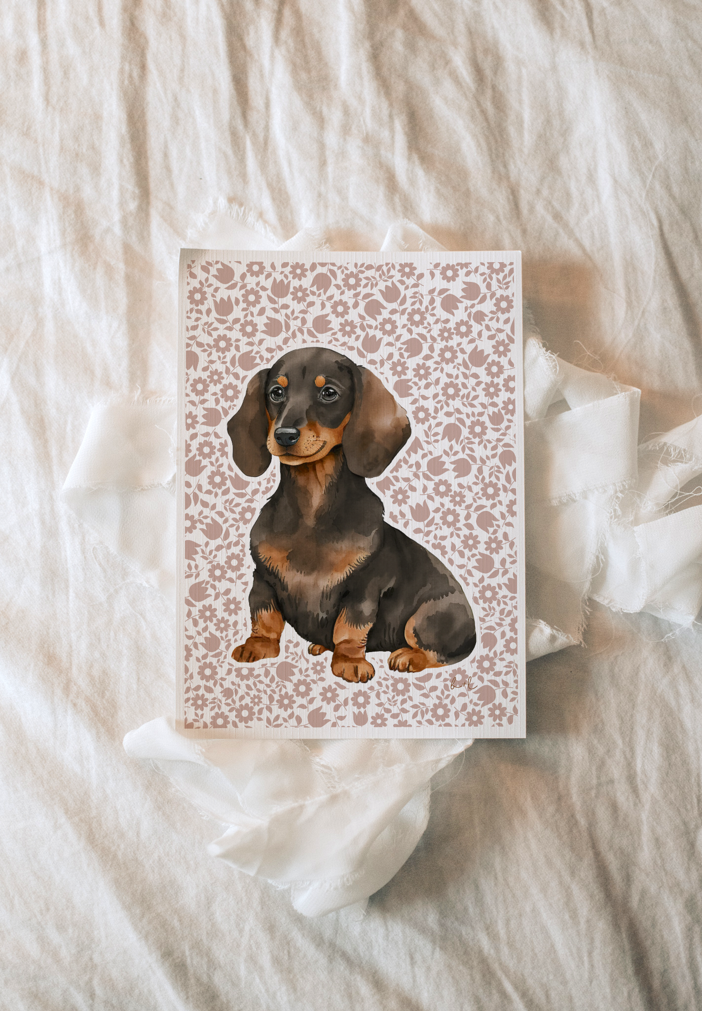 Darling Dachshund - Clay Rose Floral Edition - Whimsical Lane