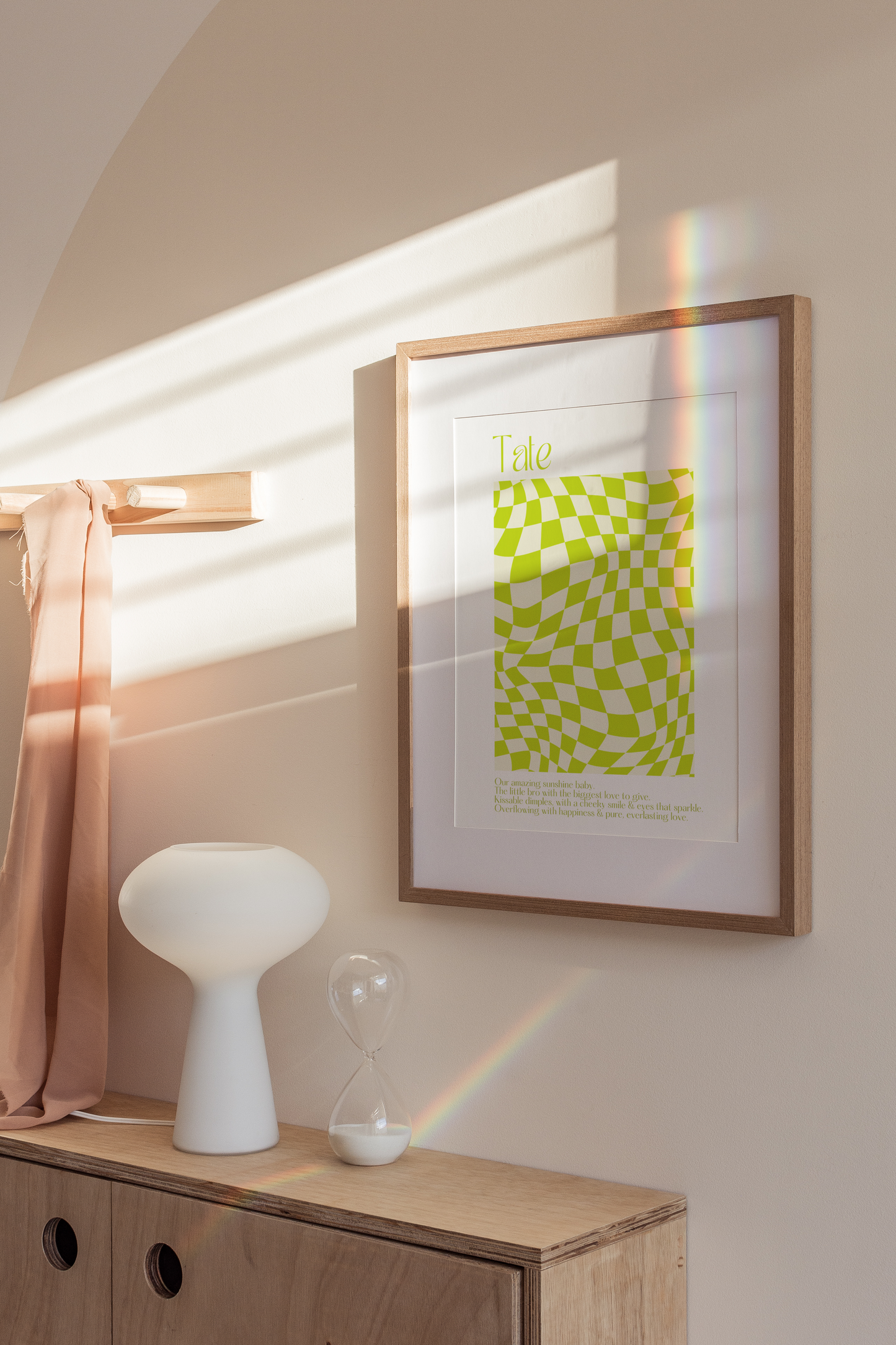 Warped Retro Checkers - Lime Green