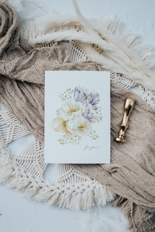 Cream & Lilac Blooms | Artisan Card