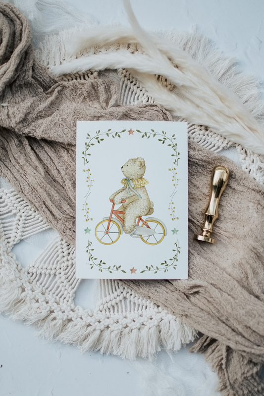 Bear Riding His Bike | Artisan Card